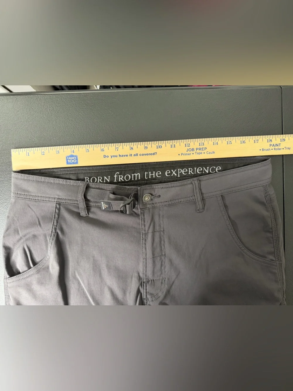 Prana Pants Mens 34x30 Gray Stretch Zion Belted Cargo Lightweight Nylon Hike